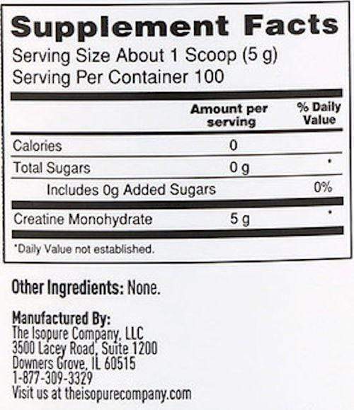 Nature's Best Isopure Creatine Monohydrate 500gms|Lowcostvitamin.com|Creatine