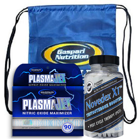 Gaspari Nutrition Plasmajet and Novedex XL Muscle Stack with FREE Back Pack|Lowcostvitamin.com|Test Booster