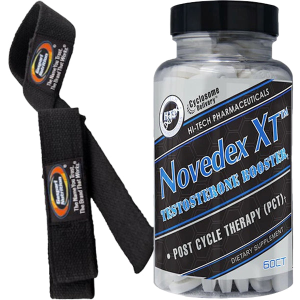 Hi-Tech Pharmaceuticals Novedex-XT with FREE Lifting Straps|Lowcostvitamin.com