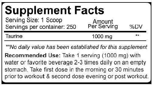 Nutrakey Taurine 250 gms|Lowcostvitamin.com|Amino Acids