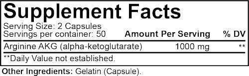 NutraKey Arginine AKG 100 Caps|Lowcostvitamin.com|Arginine