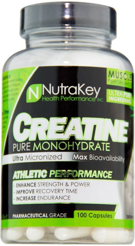 NutraKey Creatine Monohydrate 100 Capsules|Lowcostvitamin.com|Creatine