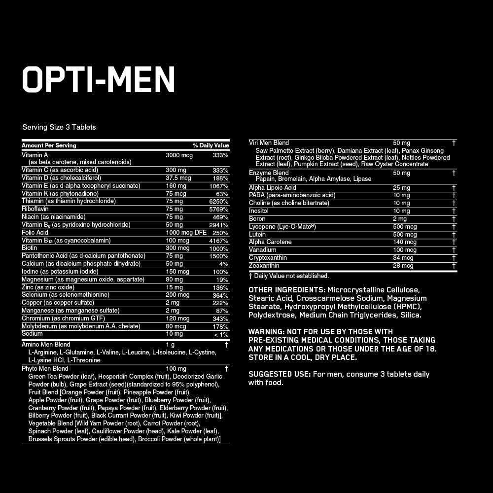Optimum Nutrition Multi Vitamin Optimum Nutrition Opti-Men 150 Tabs