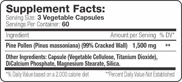 Serious Nutrition Solution SNS Pine Pollen 180 Veg-Caps|Lowcostvitamin.com|Test Booster
