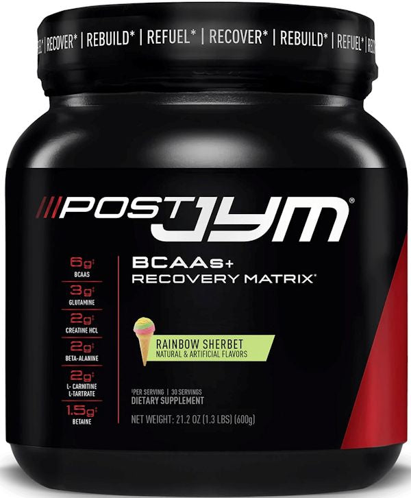 JYM Supplement Science Post BCAAs Recovery Matrix Post-Workout rainbow