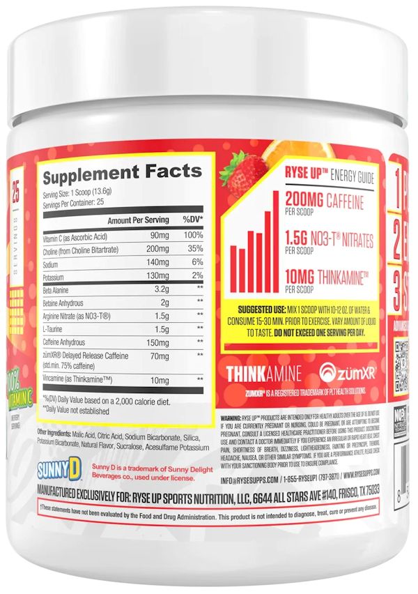Ryse Supplements Pre-Workout 20 servings