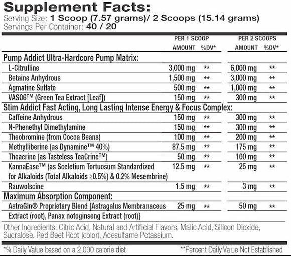 Muscle Addiction Pump Addict Ultra Hardcore 40 servings|Lowcostvitamin.com|VASO6