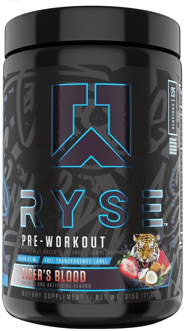 Ryse Supplements Black Pre-Workout high stimulant pre-workout