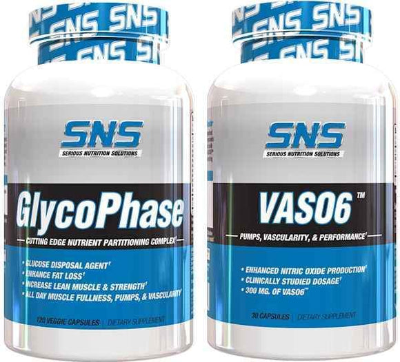 Serious Nutrition Solutions SNS GlycoPhase and Vas06 Mass Stack|Lowcostvitamin.com|Agmatine