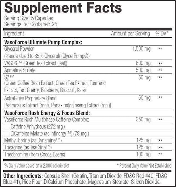 Serious Nutrition Solution Vasoforce 100 Caps|Lowcostvitamin.com|GlycerPump