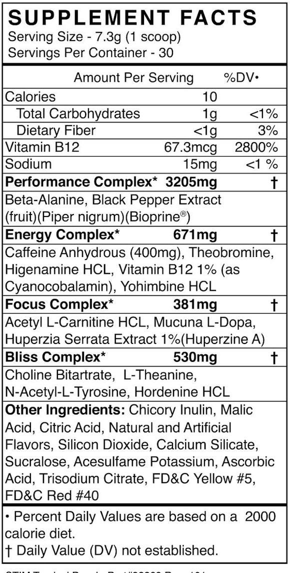 BlackMarket Labs Stim High-Stim Pre-Workout 60 servings|Lowcostvitamin.com|Beta-alanine