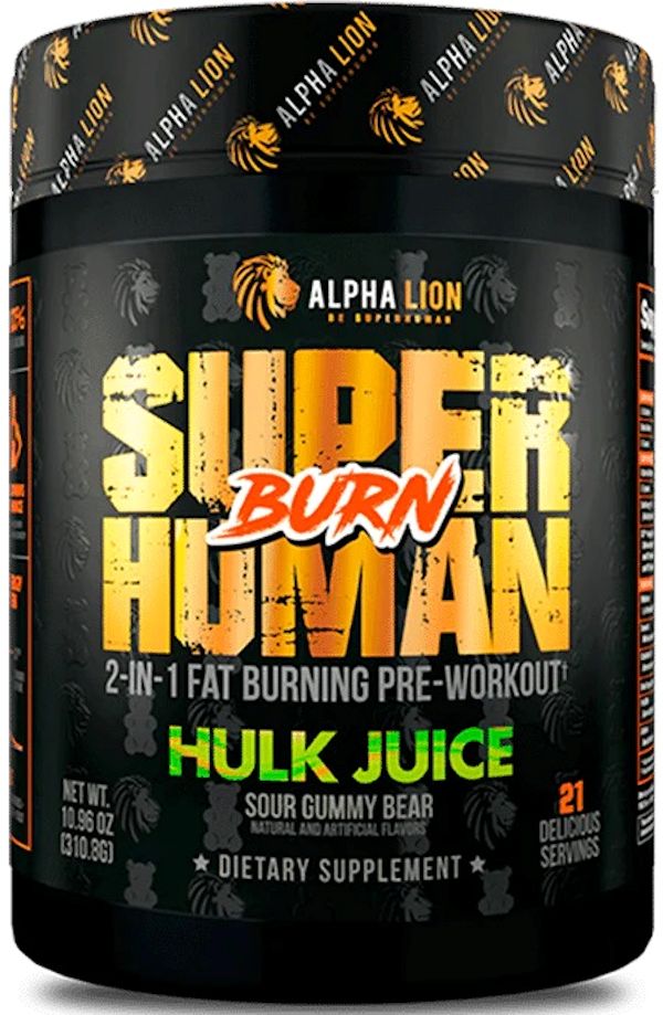 Superhuman Burn Alpha Lion pre-workout hulk
