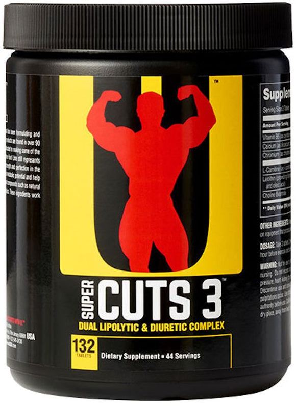 Universal Nutrition Super Cuts 3 132 Tabs|Lowcostvitamin.com|Fat Burner