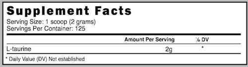 Prime Nutrition Taurine 125 servings|Lowcostvitamin.com|