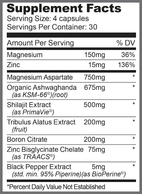 Ryse Supplements Test 120 caps|Lowcostvitamin.com