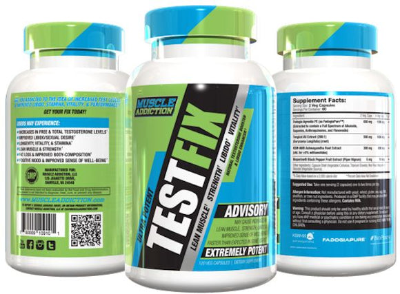 Muscle Addiction Test Fix 120 Veg Capsules|Lowcostvitamin.com|Test Booster