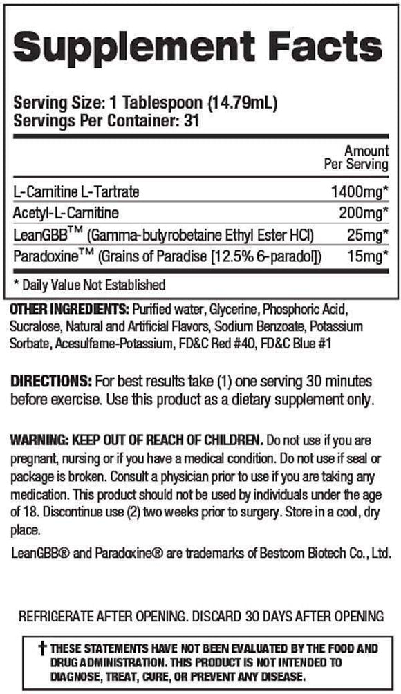 Top Secret Nutrition Fireball L-Carnitine Liquid 31 servings|Lowcostvitamin.com|Fat Burner