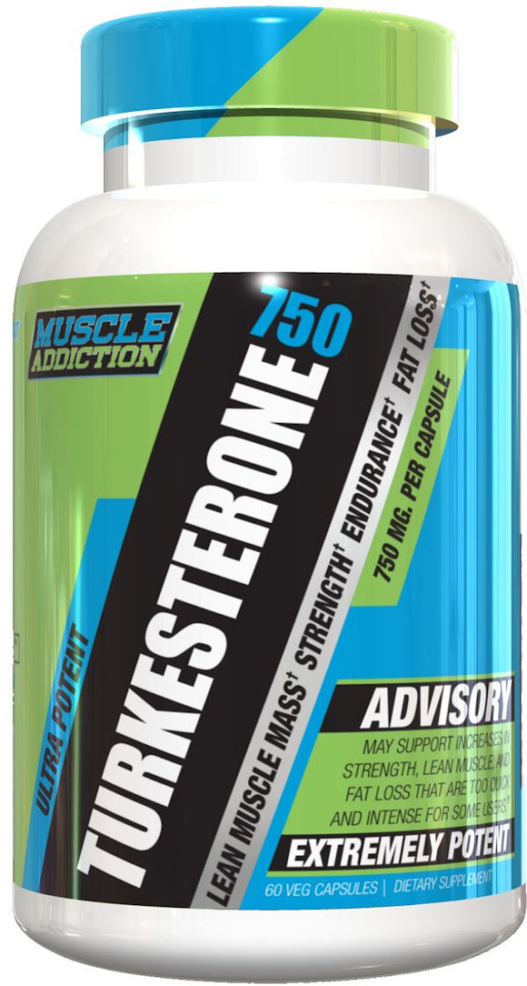 Muscle Addiction Turkesterone 750 60 veg caps|Lowcostvitamin.com|Muscle Builder