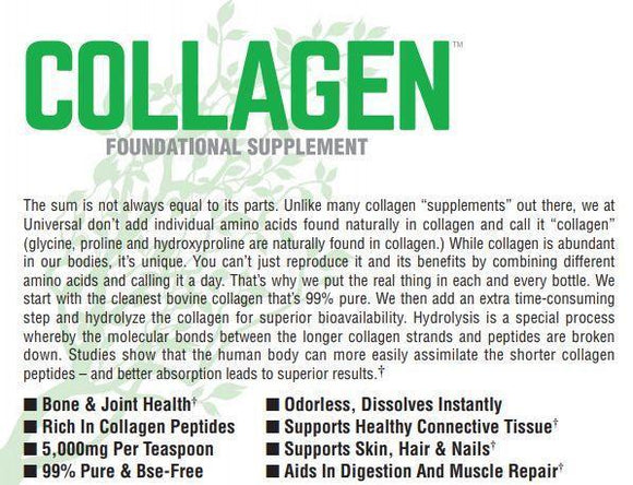 Universal Nutrition Collagen 60 servings|Lowcostvitamin.com|BCAA