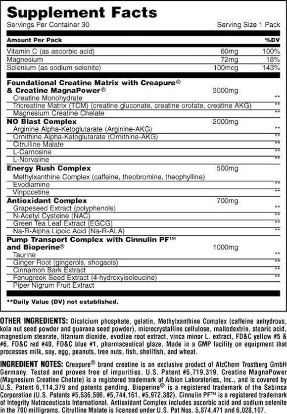 Universal Nutrition Animal Pump 30 pk|Lowcostvitamin.com|Creatine