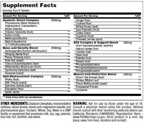 Universal Nutrition Natural Sterol Complex 180 Tabs|Lowcostvitamin.com|Muscle Growth