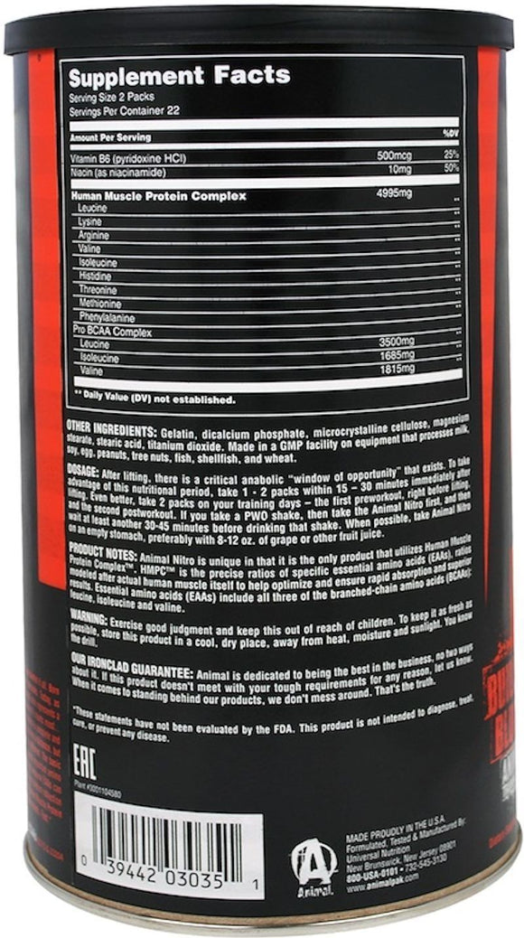 Universal Nutrition Animal Nitro 44 packs|Lowcostvitamin.com|Muscle Pumps