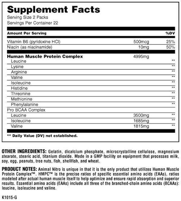 Universal Nutrition Amino Acids Universal Nutrition Animal Nitro 44 packs