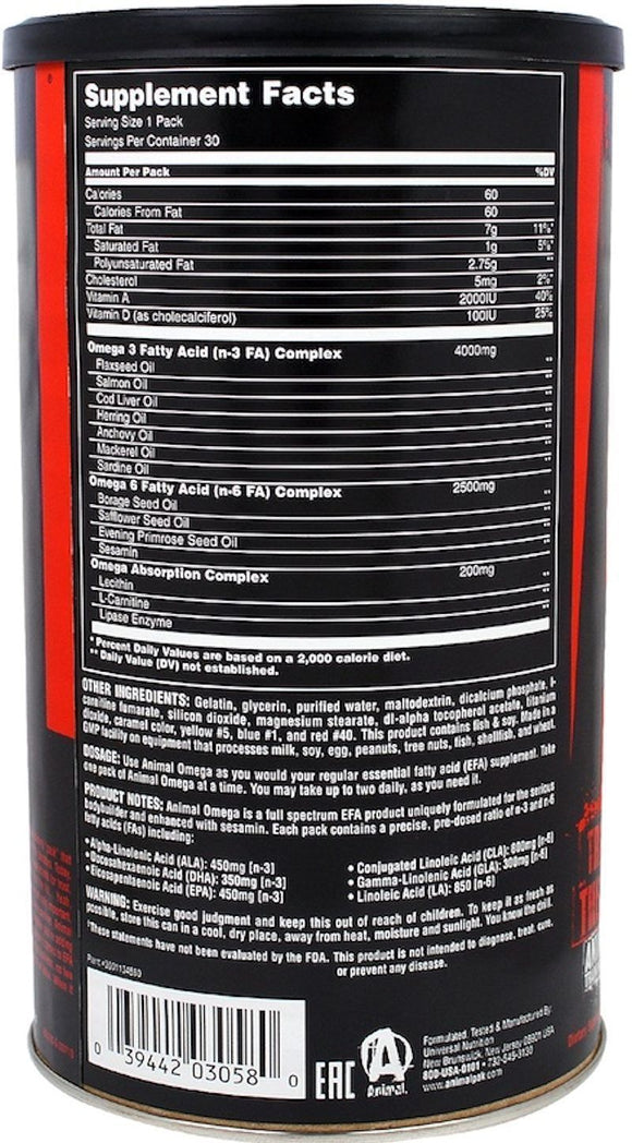 Universal Nutrition Animal Omega 30 pack|Lowcostvitamin.com|Omega 3