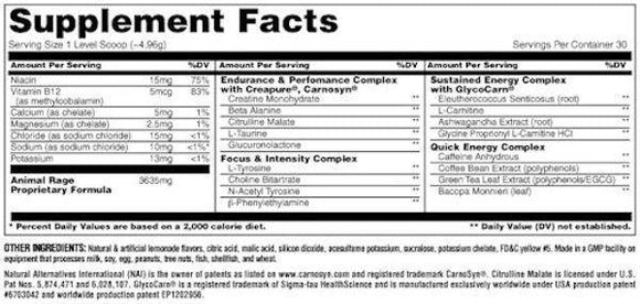 Universal Nutrition Animal Rage XL 30 servings|Lowcostvitamin.com|Pre-Workout