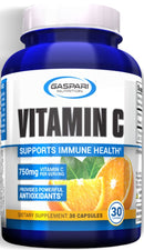 Gaspari Nutrition Vitamin C 750mg 30 Caps|Lowcostvitamin.com|Immune Health