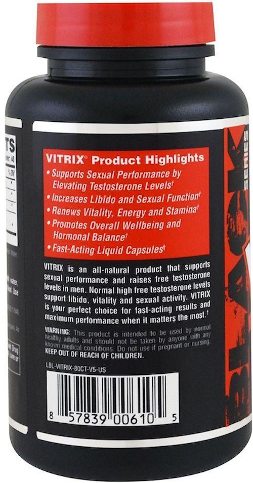 Nutrex Vitrix Test Booster 80 Caps|Lowcostvitamin.com